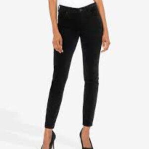 Kut from the Kloth Pant Women 10 Diana Black Corduroy Relaxed Fit Skinny (32x30)